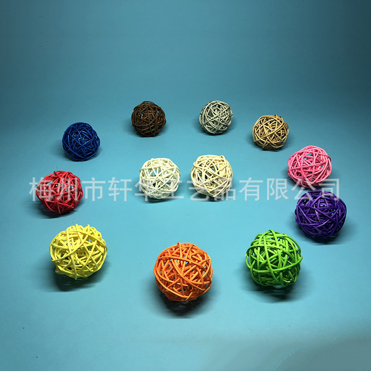 Cross-border supply 4cm cane ball handmade aromatherapy cane ball color cane ball kindergarten decoration cane ball wholesale