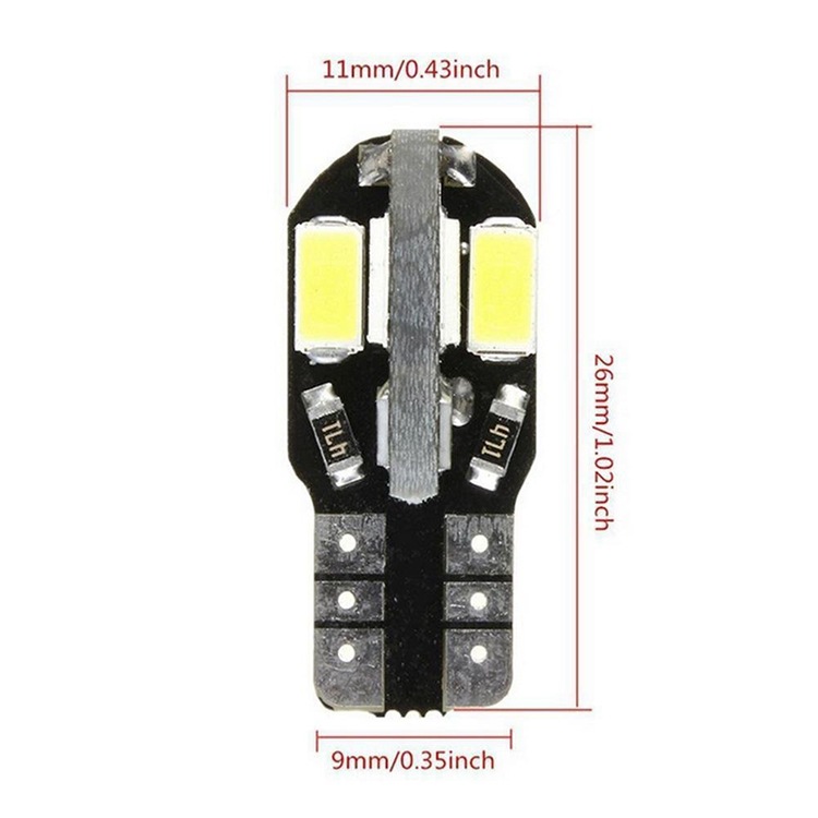 Car Light Bulb T10 Canbus 5630 8Smd Width Indicator Light License Plate Light Car Led Small Light Bulb Multi-Color