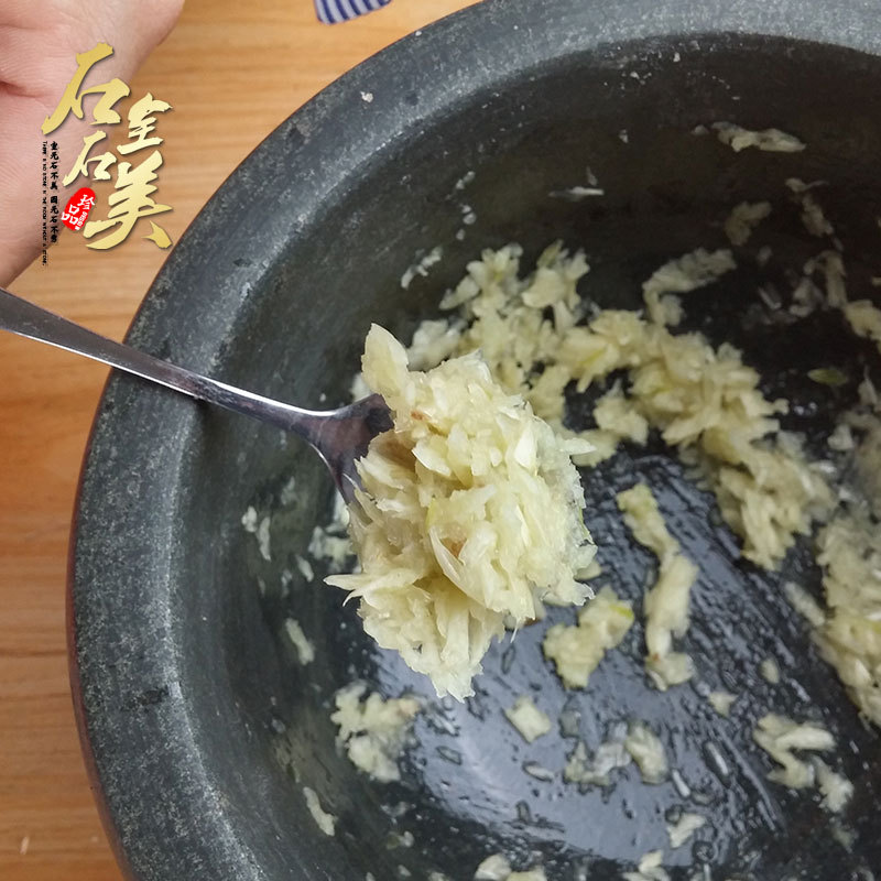 Shiquanshi Meimei Large Household Creative Pattern Bluestone Garlic Stamper Kitchen Garlic Stamping Garlic Food Grinder Stone Mortar