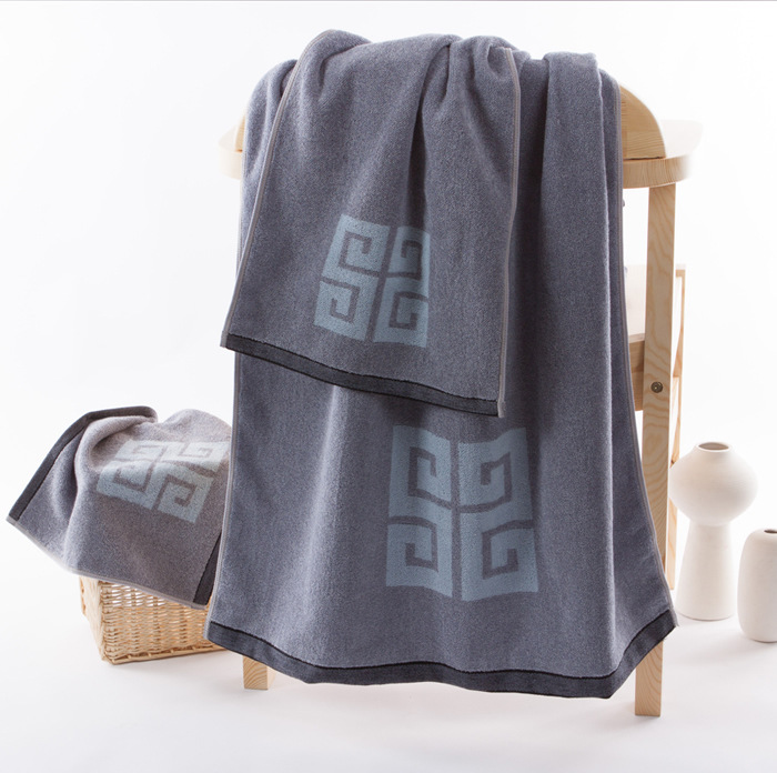 Gold Number Pure Cotton Set, Square Towel, Towel and Bath Towel, a Classic Pattern S1206 Hand Towel for Washing Face and Bathing
