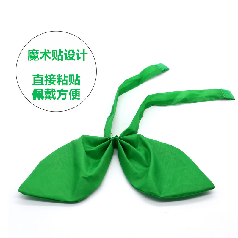 Green bow tie school wear bow tie children grade one and two primary school students regular Velcro green scarf