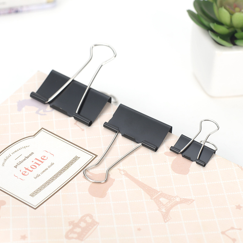 Long Tail Clip Manufacturer Self-Produced and Sold 25mm Long Tail Ticket Clip Black Long Tail Clip 6 Sizes Clip Complete Specifications