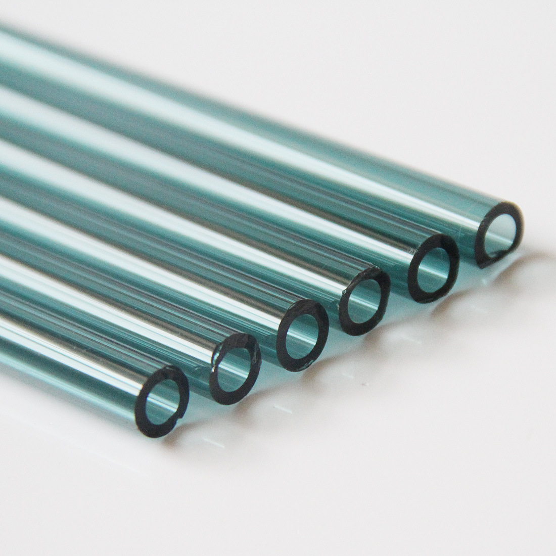 Factory Custom-Made Hejian Industrial Belt Supplies Lake Green High Borosilicate Colored Heat-Resistant Glass Tubes Blown by Craft Glassblowers