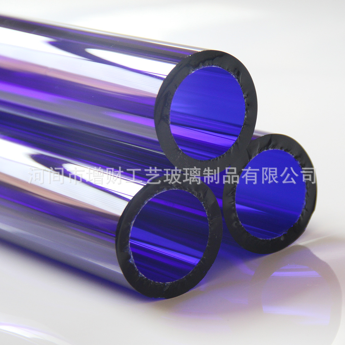 Processing of Colored High Borosilicate Heat-Resistant Irregular Glass Tubes, Double Blue Thickened High-Temperature Resistant High-Transparency Glass Accessories