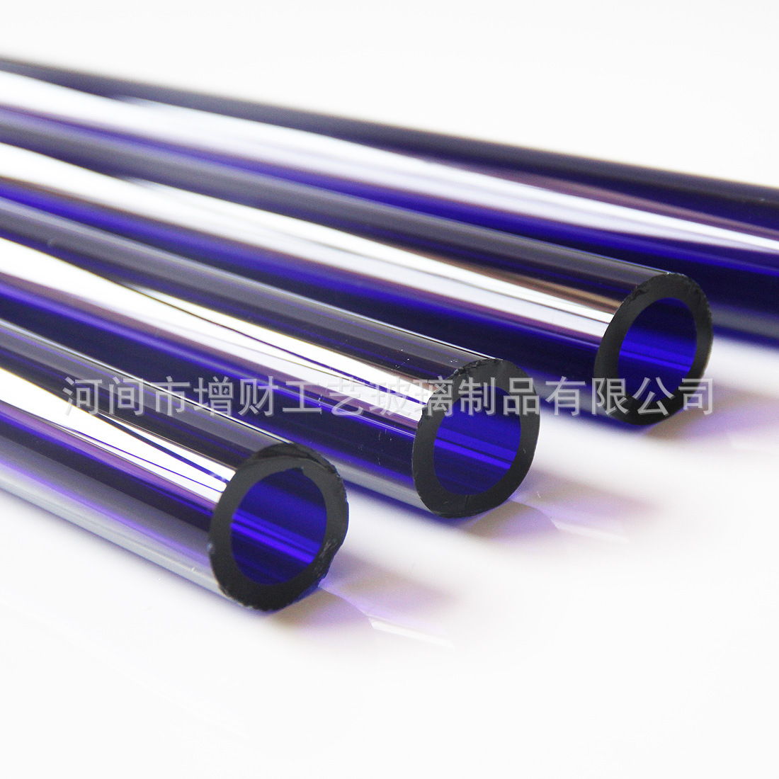 Processing of Colored High Borosilicate Heat-Resistant Irregular Glass Tubes, Double Blue Thickened High-Temperature Resistant High-Transparency Glass Accessories