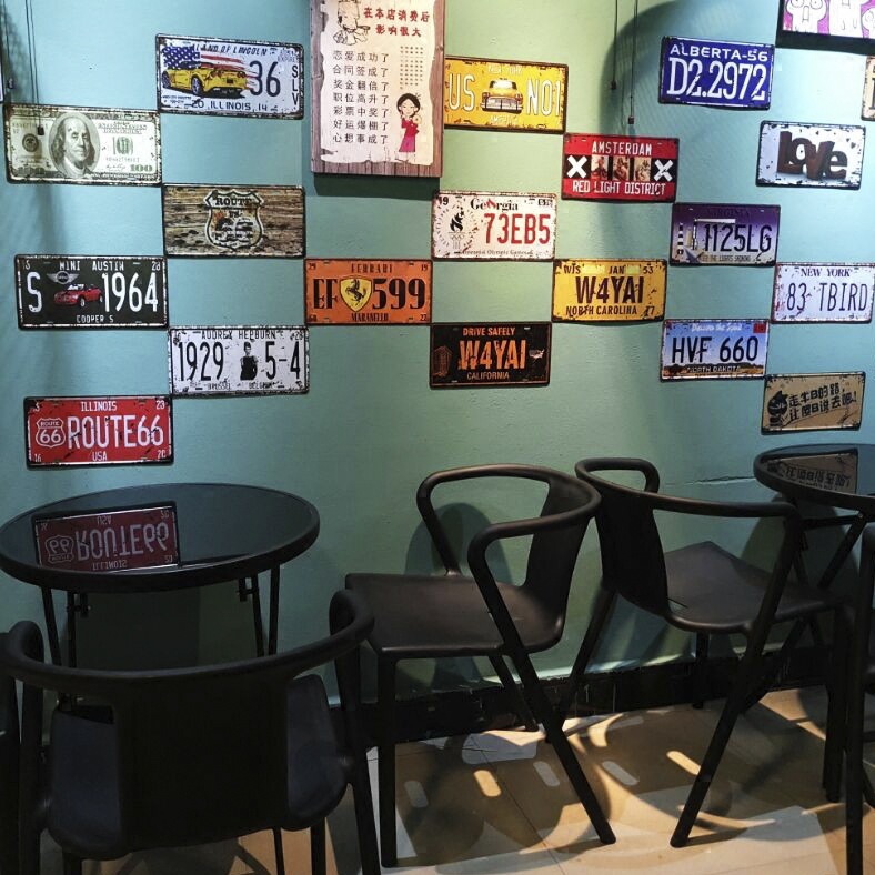 American retro license plate tin painting decorations industrial style bar hotel home creative personality wall decoration pendant