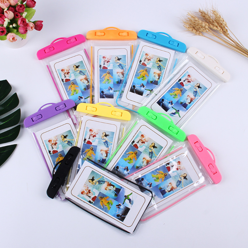 Оптовая продажа ПВХ водонепроницаемого чехла для мобильного телефона, светящийся, с запечатанным прозрачным чехлом для плавания