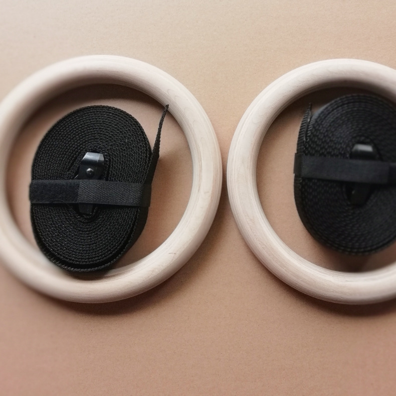 Gymnastics Training Competition Ring Pull-Up Wooden Stretch Ring Arm Strength Training Fitness Birch Ring