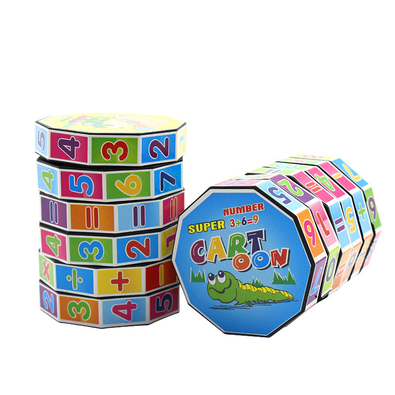 Cylindrical plastic Rubik's Cube children's digital Rubik's Cube educational toy cylindrical Rubik's Cube Hot Selling stall supply wholesale