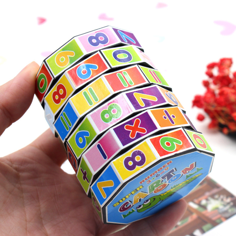 Cylindrical plastic Rubik's Cube children's digital Rubik's Cube educational toy cylindrical Rubik's Cube Hot Selling stall supply wholesale