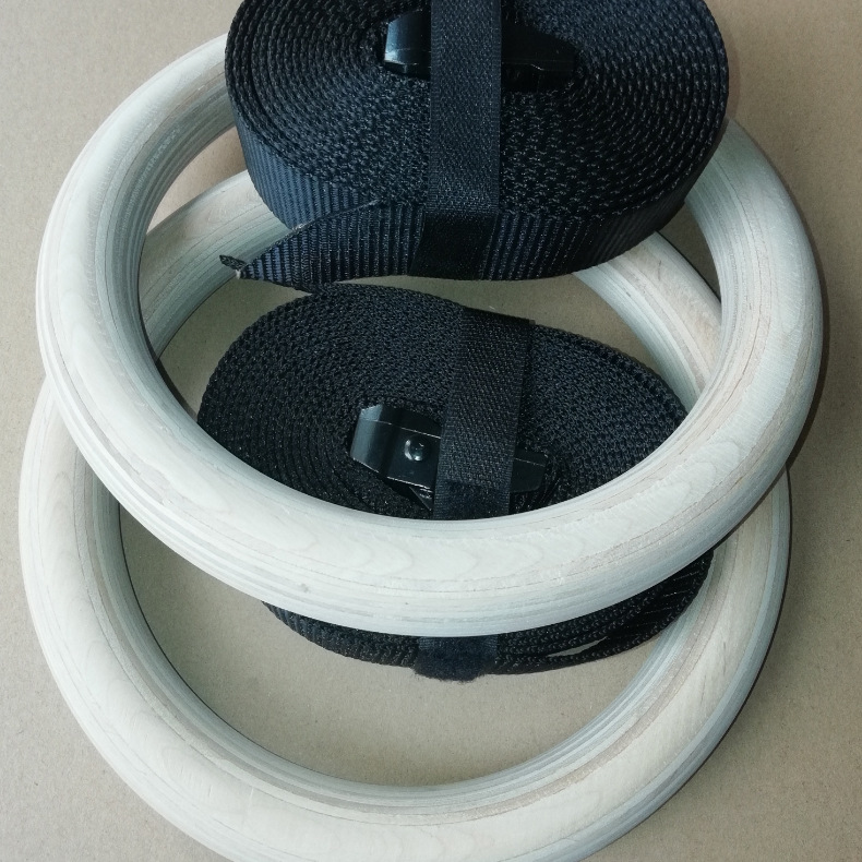 Sports Training Competition Rings, Pull-Ups, Wooden Sports Rings, Arm Strength Training, Fitness, High-Quality Birch Wood