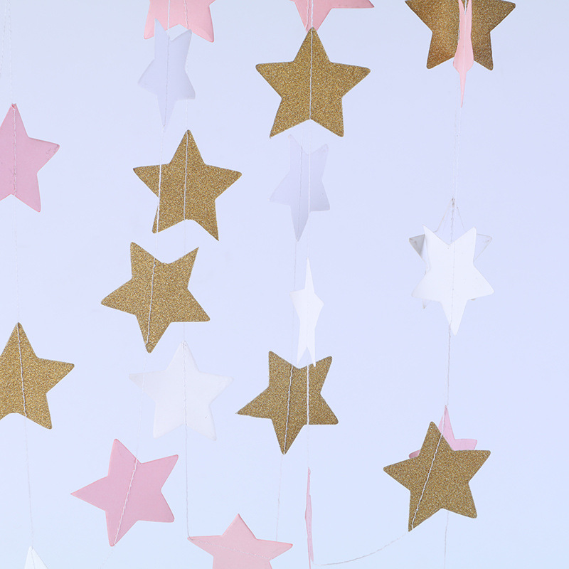 2М свадебное украшение цветная бумажная гирлянда детская школьная вечеринка бумажная гирлянда креативные украшения для комнаты