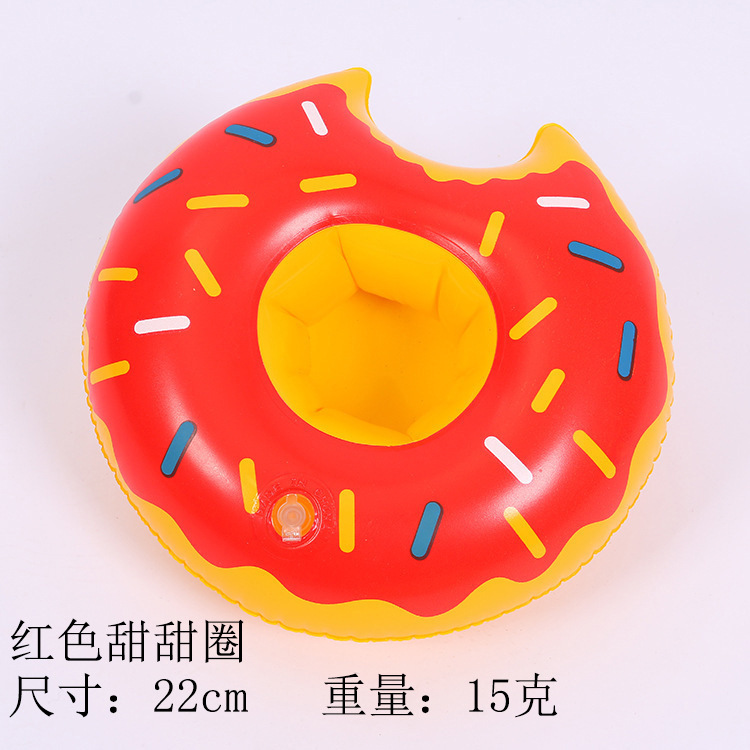 Spot Supply Inflatable Flamingo Donut Lemon Watermelon Pineapple Crab Love Cup Holder Inflatable Water Coaster