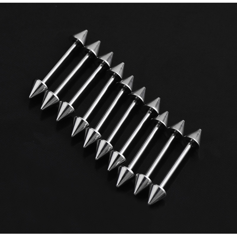 Cross-Border Piercing Mixed Tongue Nail Stainless Steel Screw Thread Piercing Curved Barbell Tip Cone Navel Nail Ball Lip Nail Jewelry Batch