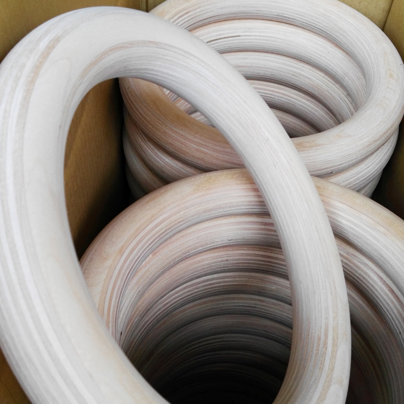 Gymnastics Training Competition Ring Pull-Up Wooden Stretch Ring Arm Strength Training Fitness Birch Ring