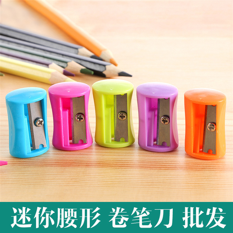 Single Hole Pencil Sharpener Mini Plastic Pencil Sharpener Pencil Sharpener Waist-Shaped Pencil Sharpener Wholesale Free Shipping Waist Design