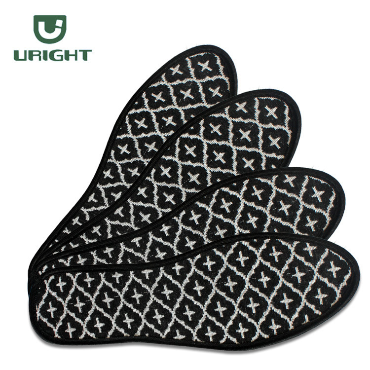 Warm Embossed Insoles with Velvet and Thickened Sweat-Absorbent and Breathable Winter Cotton Insoles with Soft Soles That Are Not Tiring for Feet, Unisex and Non-Slip