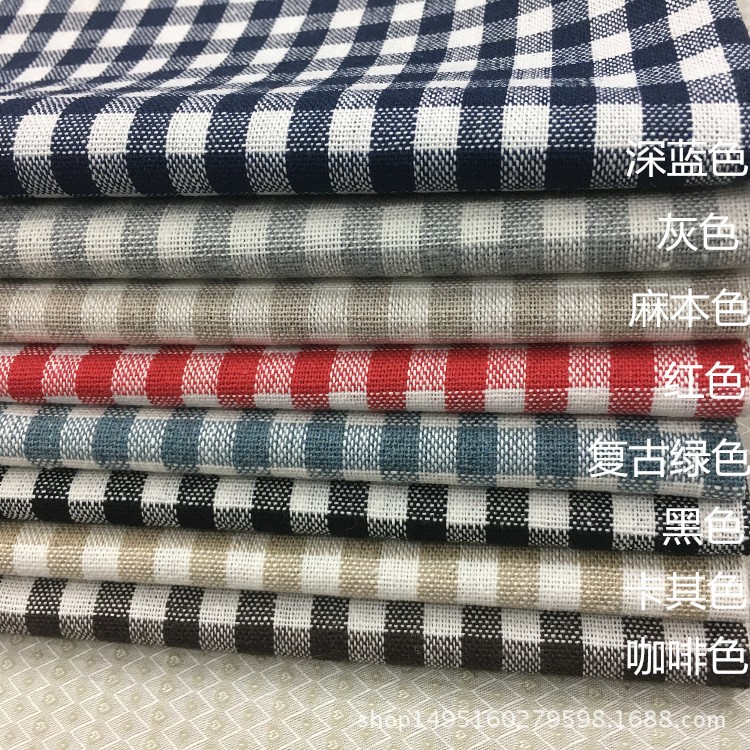 [Enterprise Collection] 8-color yarn-dyed plaid linen cotton fabric handmade cotton, polyester, linen and linen in stock