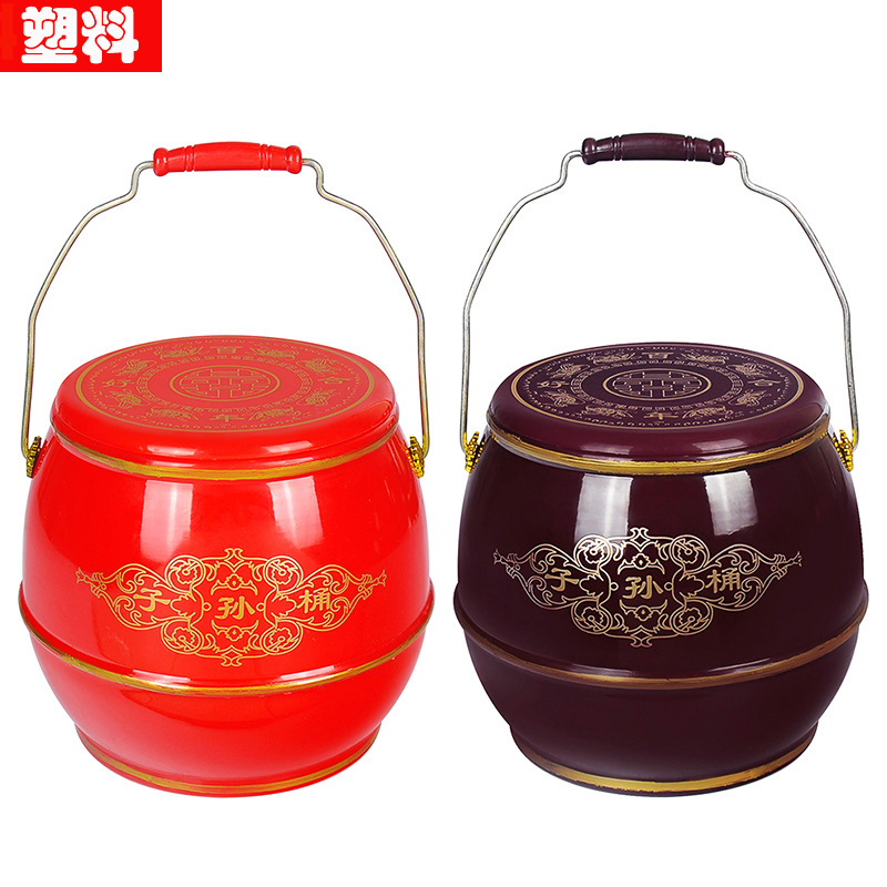 Оптовые свадебные принадлежности, приданое невесты, большое пластиковое ведро, украшения для свадебного зала, ведро с сокровищами на столетие Хаохэ