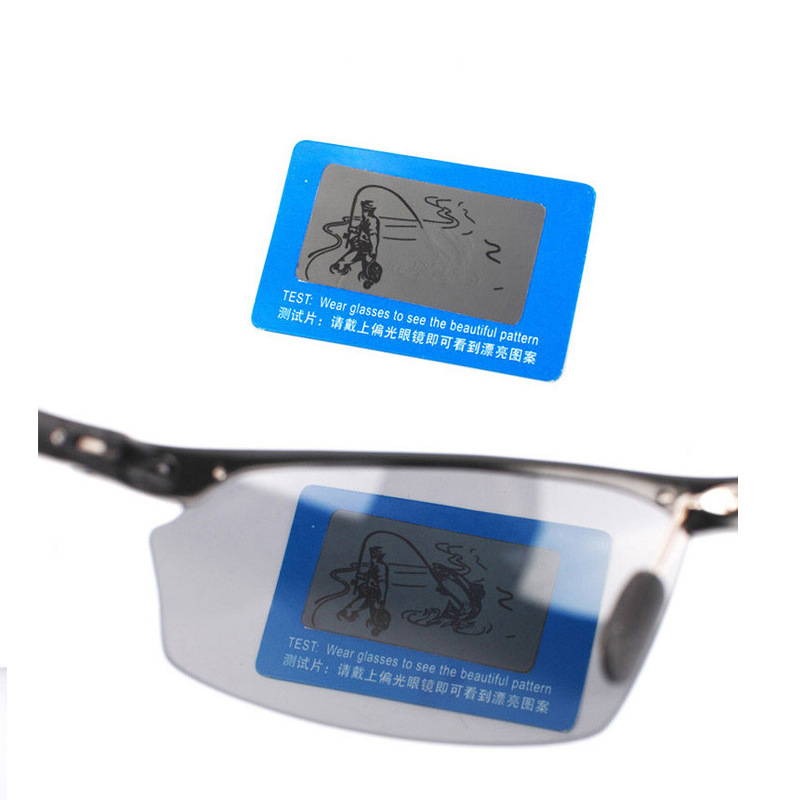 Polarized test card sunglasses test card driver glasses test paper glasses accessories fishing pattern wholesale
