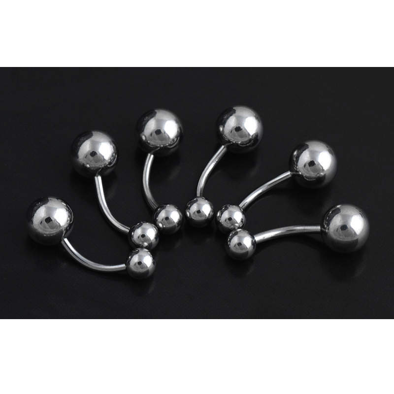 Cross-Border Piercing Mixed Tongue Nail Stainless Steel Screw Thread Piercing Curved Barbell Tip Cone Navel Nail Ball Lip Nail Jewelry Batch