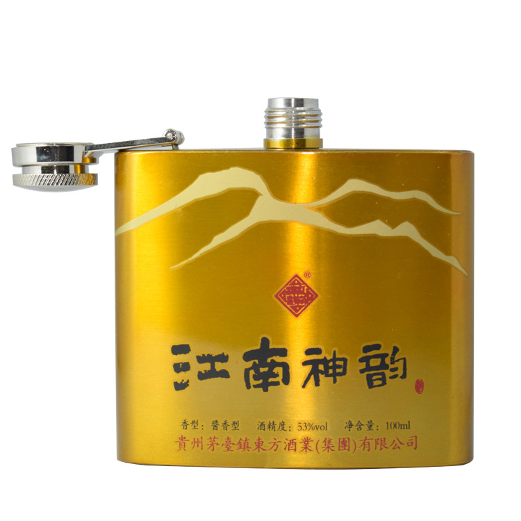 Stainless steel hip flask spray paint 6oz factory wholesale men carry gold customizable liquor bottle