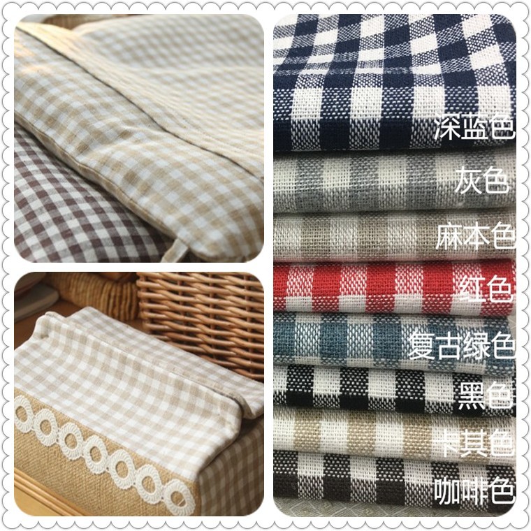 [Коллекция Enterprise] Платяная ткань из 8-цветной пряжи, окрашенной в клетку, ручная работа, хлопок, полиэстер, лен, в наличии