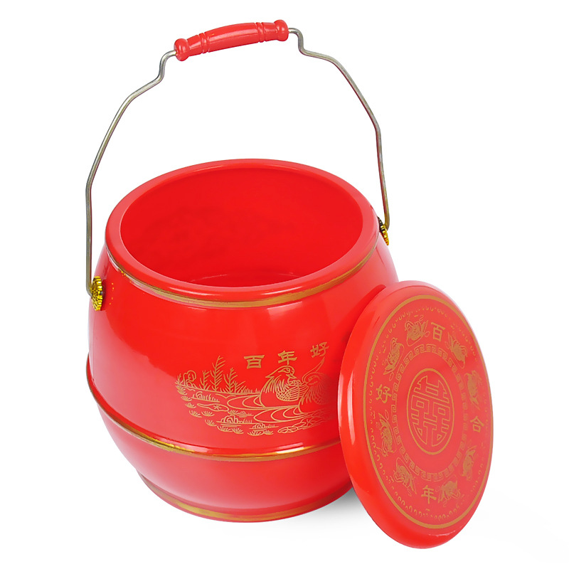Wholesale Wedding Supplies Bride Dowry Large Plastic Bucket Wedding Room Ornaments Grand Treasure Bucket Centenary Haohe