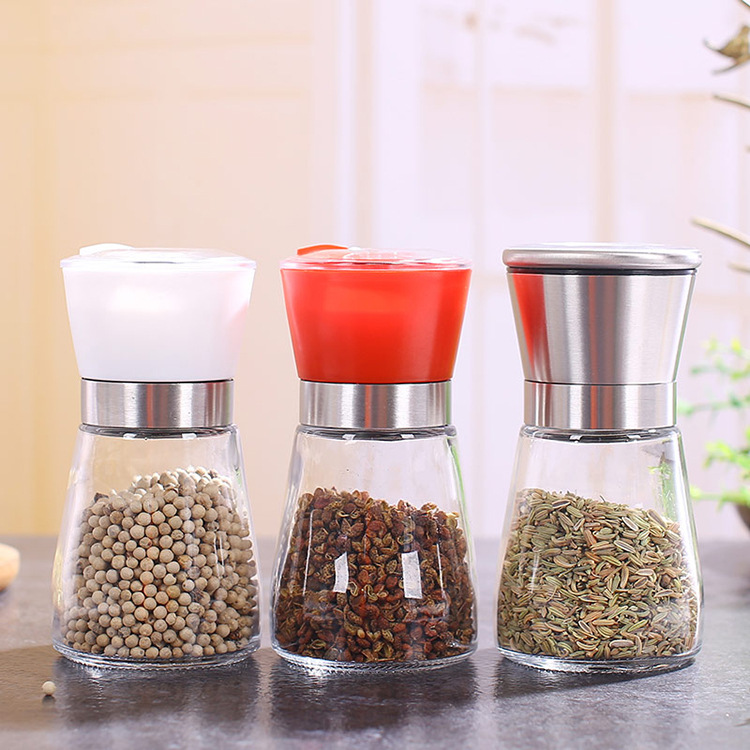 Black pepper grinder manual grinding bottle multifunctional seasoning bottle glass ceramic core pepper grinder New