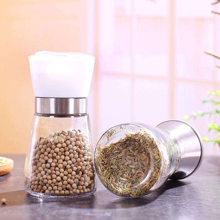 Black pepper grinder manual grinding bottle multifunctional seasoning bottle glass ceramic core pepper grinder New