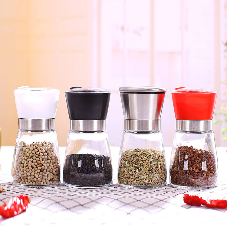 Black pepper grinder manual grinding bottle multifunctional seasoning bottle glass ceramic core pepper grinder New