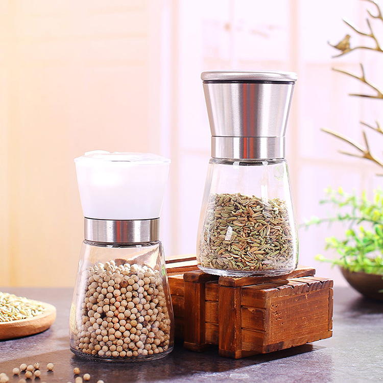 Black pepper grinder manual grinding bottle multifunctional seasoning bottle glass ceramic core pepper grinder New