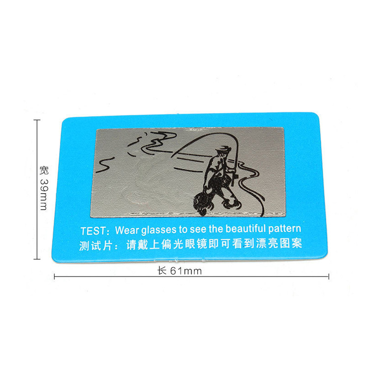 Polarized test card sunglasses test card driver glasses test paper glasses accessories fishing pattern wholesale