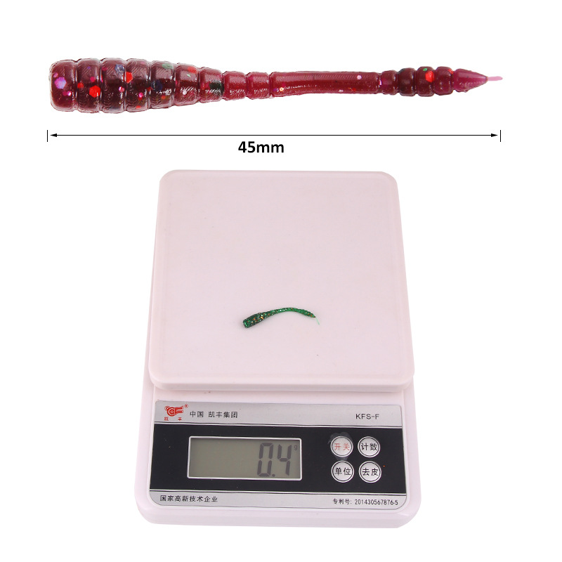 Luya Bait Soft Bait 0.4G/4.5Cm Soft Worm Fake Bait Locust Fake Insect Red Worm Bait 50/Bag Fishing Gear Products