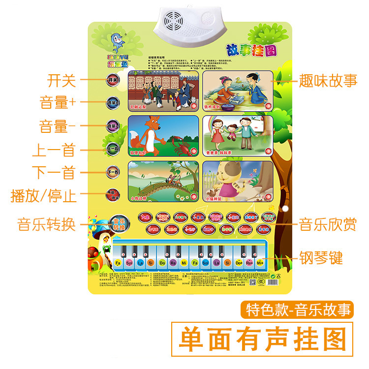 Large Items Wholesale Leleyu Children's Convex Concave Chinese and English Audio Wall Chart Early Education Educational Toys Reading and Pronunciation Literacy