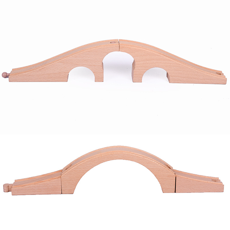 Wooden Train Track Accessories Bifurcated Track Toy Car Kidsren's Educational Assembly DIY Building Blocks Factory Direct Sale