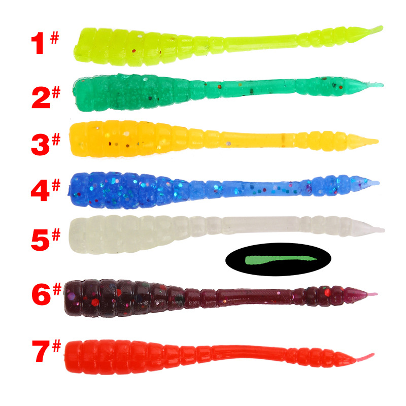 Luya Bait Soft Bait 0.4G/4.5Cm Soft Worm Fake Bait Locust Fake Insect Red Worm Bait 50/Bag Fishing Gear Products