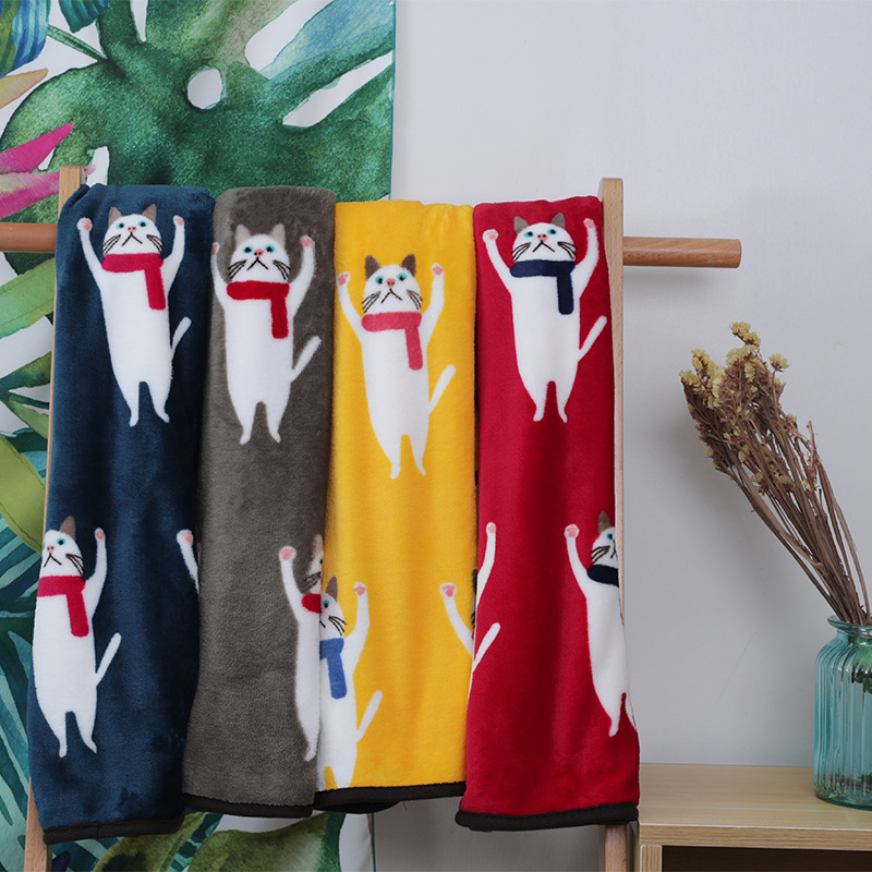 Japanese Cartoon Cute Children's Double-Sided Velvet Flannel Nap Blanket Air Conditioning Warm Leg Cover Shawl Blanket Wholesale