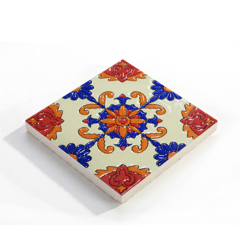 100 x 100 retro small tiles bright color waist line tile wall tiles bar tiles Embossed tiles