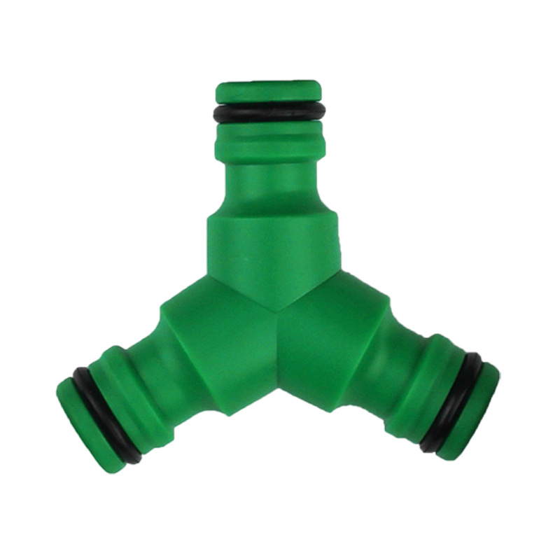 Plastic nipple three-way water pipe one-in two-out split water distributor washing machine faucet connector accessories