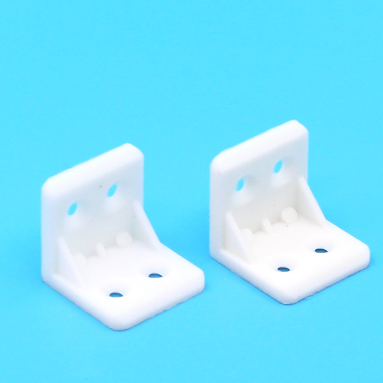 Furniture Cabinet Connector Thickened Plastic Nylon Angle Code Triangle Right Angle L Type 90 Degree Small Angle Code White with Lid