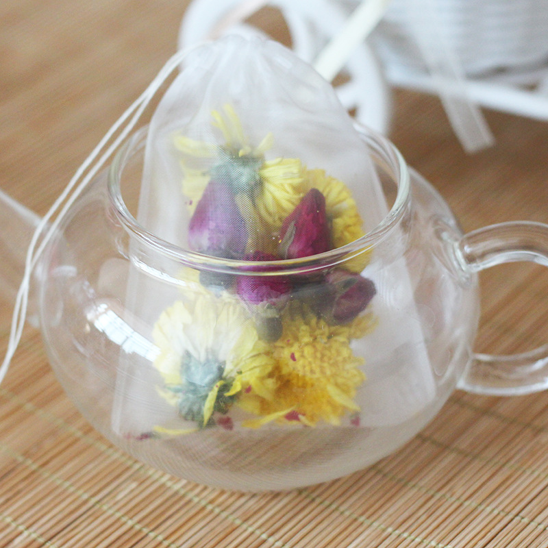 6 * 7cm nylon drawstring tea bag stewed foot bath flower and grass packaging bag seasoning bag transparent flower tea bag for many times