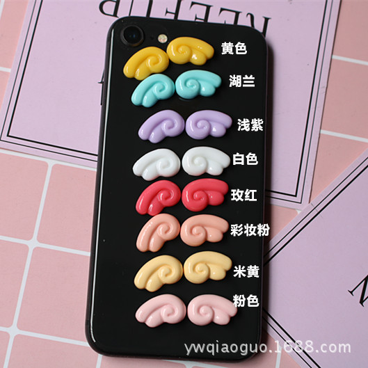 Resin Angel Wings DIY Cream Mobile Phone Case Stationery Box Kidsren's Hand and Foot Print Mud Accessories DIY Cartoon Materials