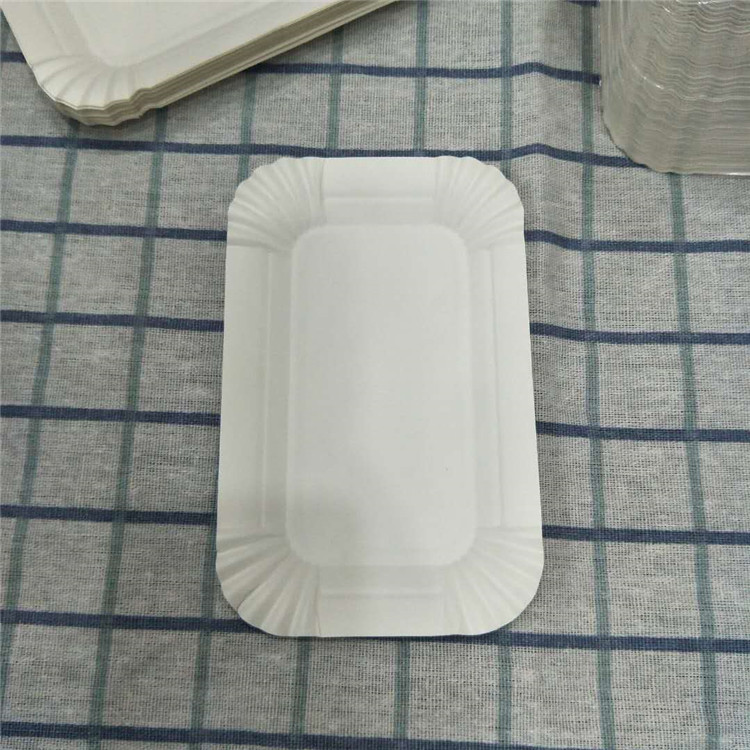 Disposable Rectangular Cake Paper Plate Birthday Party Paper Plate Paper Tray 250g Dessert Plate Paper Wholesale
