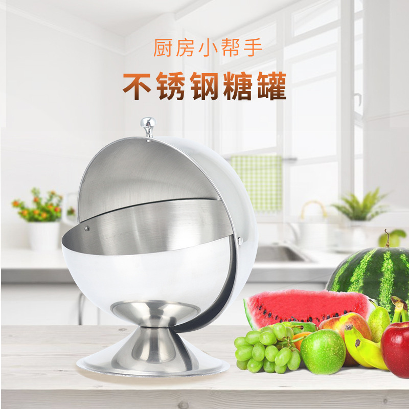 Сахарница из нержавеющей стали, круглая банка, банка для сахарных кубиков, банка для хранения