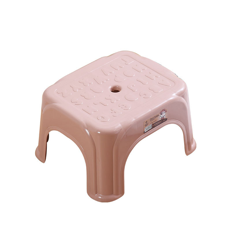 Casual Letter Square Stool, Kidsren's Stool, Adult Coffee Table, Low Stool, Footstool, Thickeneded Plastic Small Bench, Shoe Changing Stool Chair