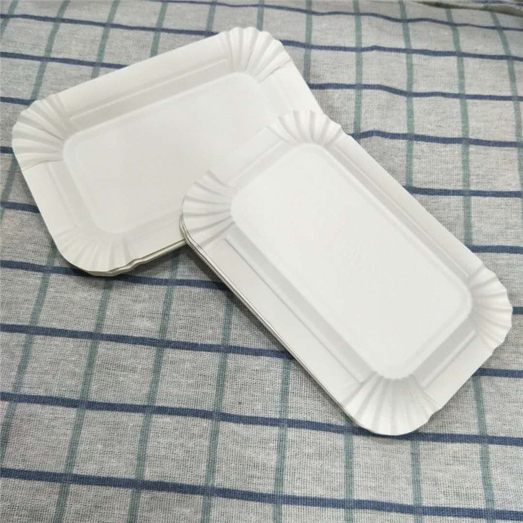 Одноразовая прямоугольная бумажная тарелка для торта, бумажный поднос 250г, десертная тарелка, оптовая продажа