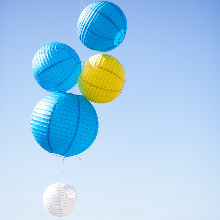 Solid color DIY paper lantern mall holiday decoration ceiling decoration paper lantern wholesale children's handmade painting