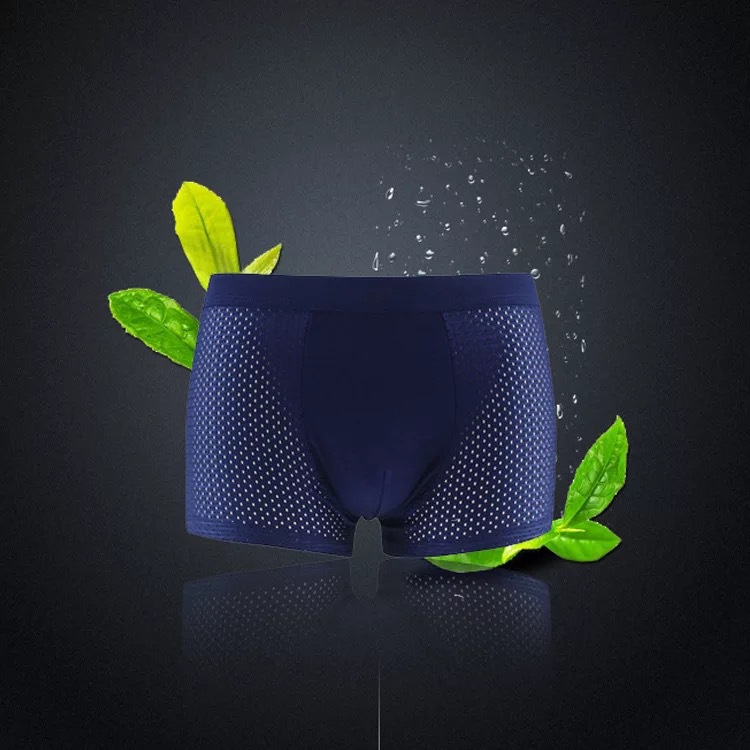 Мужские трусы из льняного шелка, летние, дышащие, антибактериальные, четырехугольные шорты