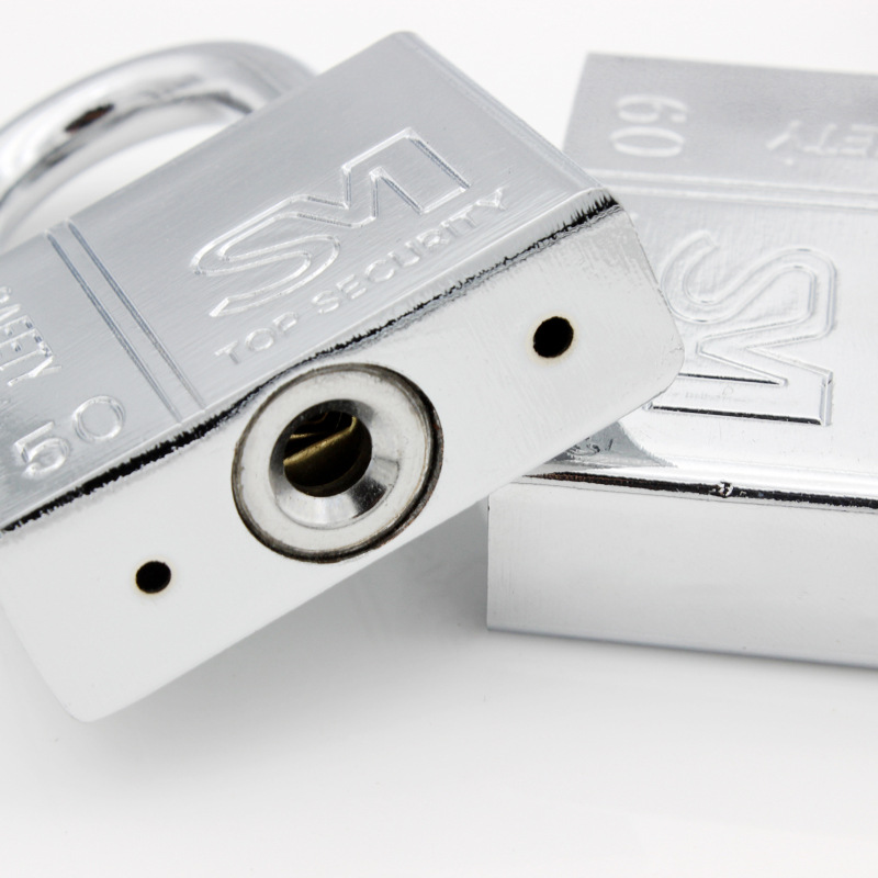 Factory strength square blade imitation stainless steel padlock 30mm single open one key open more than one